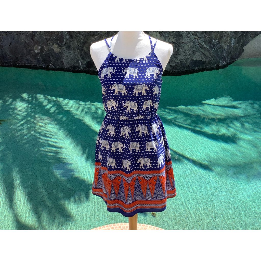 Nwt Lightweight, Lined Summer Dress. Fun Elephant Print.